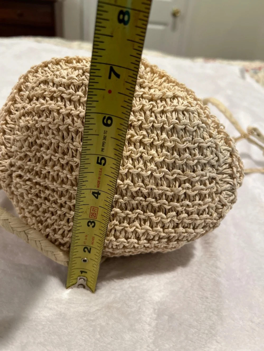 Woven Straw Raffia Cutout Handle Crossbody Beach Handbag Universal Thread - Picture 5 of 10